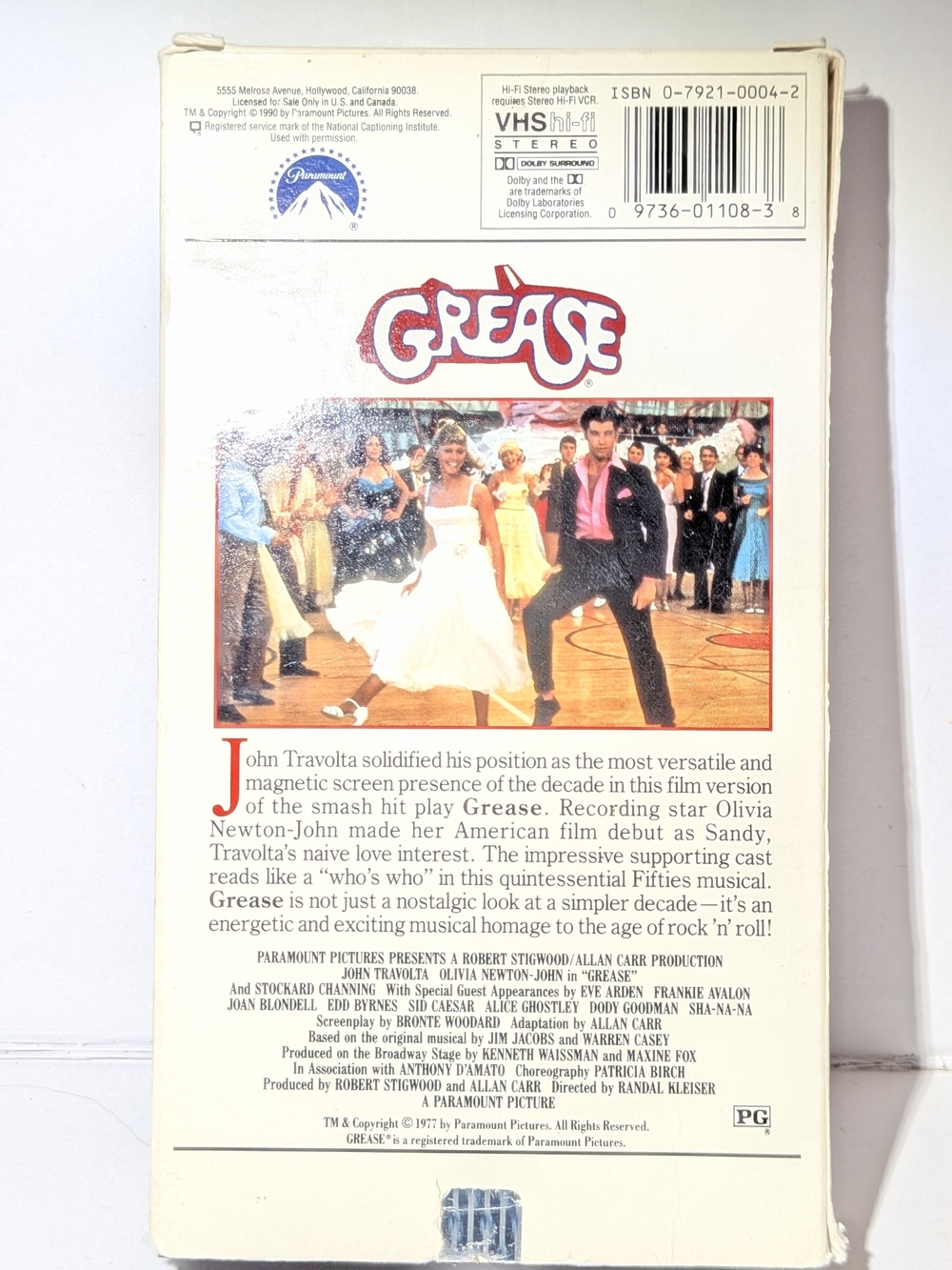 Grease VHS Tape (Paramount Home Video, 1990 Release) - Picture 3 of 7